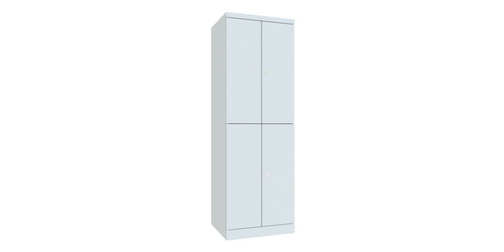 Produktbild PAVOY Garderobenschrank mit Sockel 1800x600x500 mm 4 Fächer RAL 7035