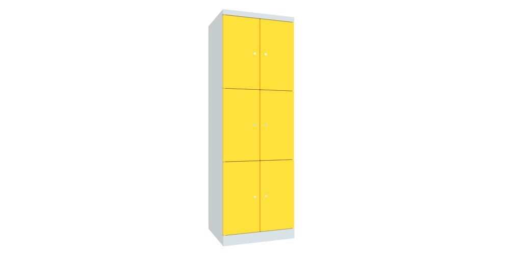 Produktbild Garderobenschrank mit Sockel, 1800x600x500 mm, 6 Fächer, RAL 7035/1018 bild 2