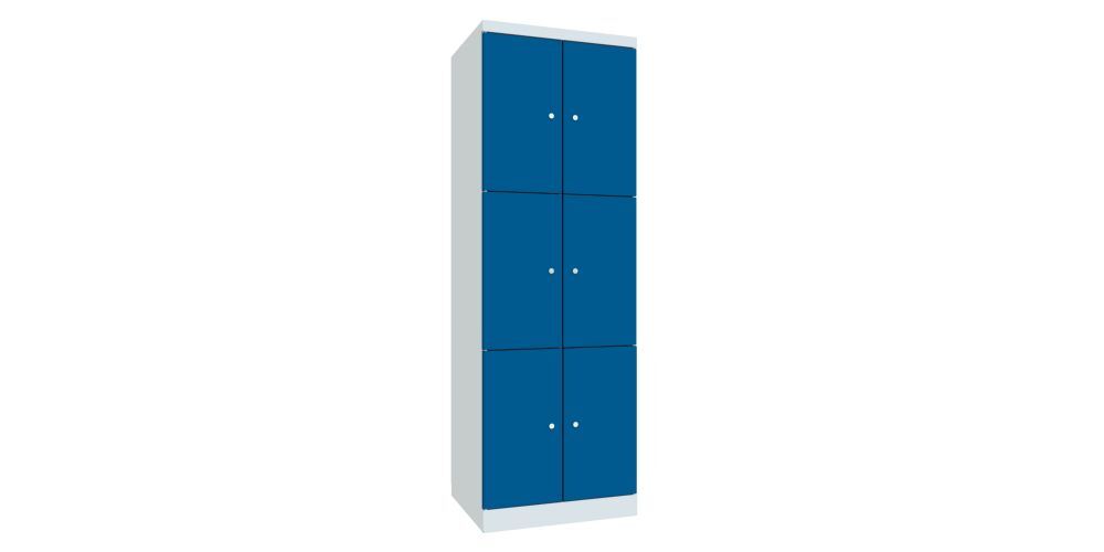Produktbild PAVOY Garderobenschrank mit Sockel 1800x600x500 mm 6 Fächer RAL 7035/5010