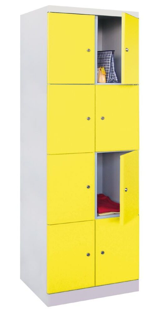 Produktbild PAVOY Garderobenschrank mit Sockel 1800x600x500 mm 8 Fächer RAL 7035/1018