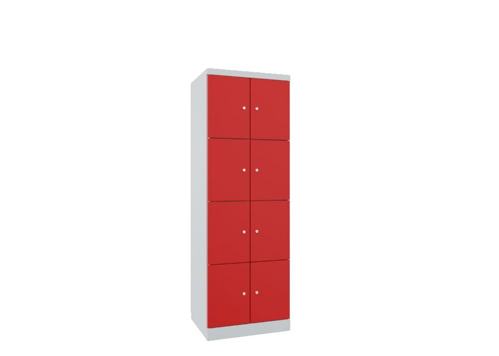 Produktbild PAVOY Garderobenschrank mit Sockel 1800x600x500 mm 8 Fächer RAL 7035/3000