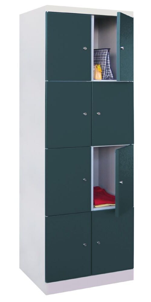 Produktbild PAVOY Garderobenschrank mit Sockel 1800x600x500 mm 8 Fächer RAL 7035/7016