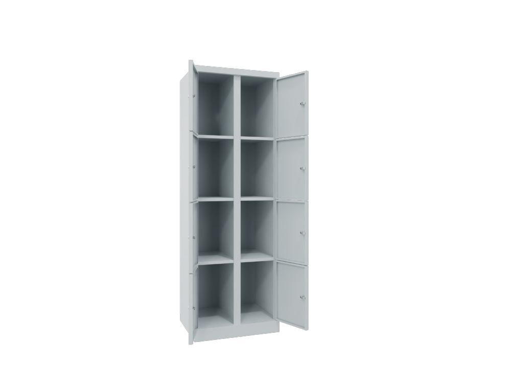Produktbild Garderobenschrank mit Sockel, 1800x600x500 mm, 8 Fächer, RAL 7035 bild 2