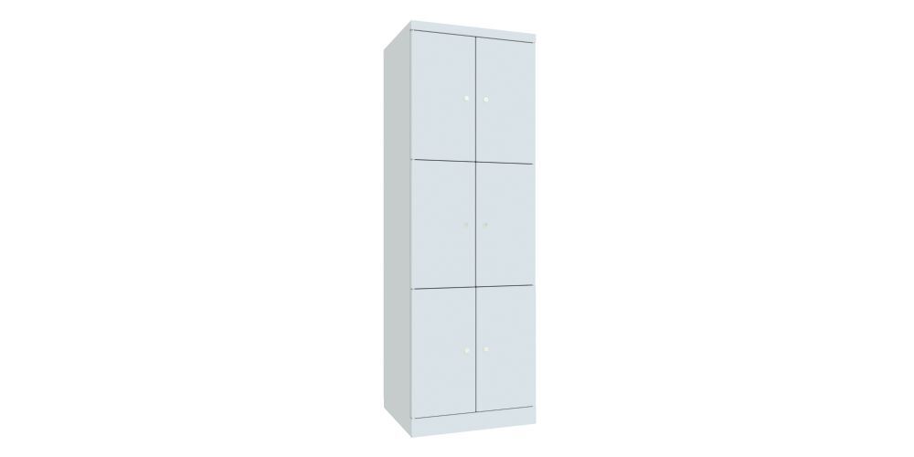 Produktbild Garderobenschrank mit Sockel, 1800x600x500 mm, 6 Fächer, RAL 7035 Lichtgrau bild 2