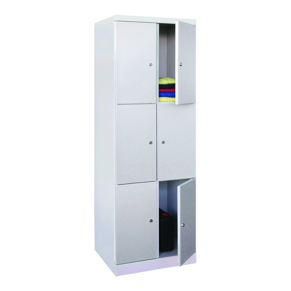 Produktbild Garderobenschrank mit Sockel, 1800x600x500 mm, 6 Fächer, RAL 7035 Lichtgrau bild 3