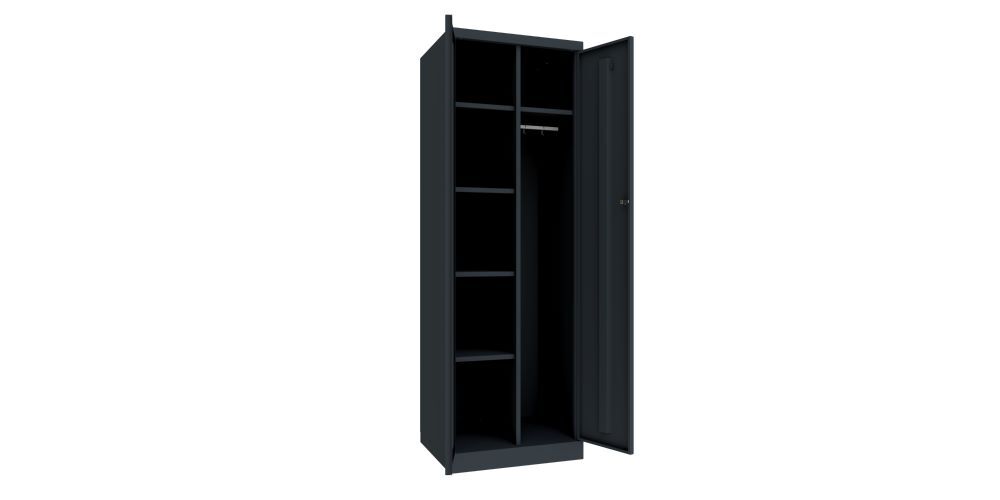 Produktbild Kleider-Wäscheschrank, 1800x600x500 mm, 2 Abteile, RAL 7016 bild 2