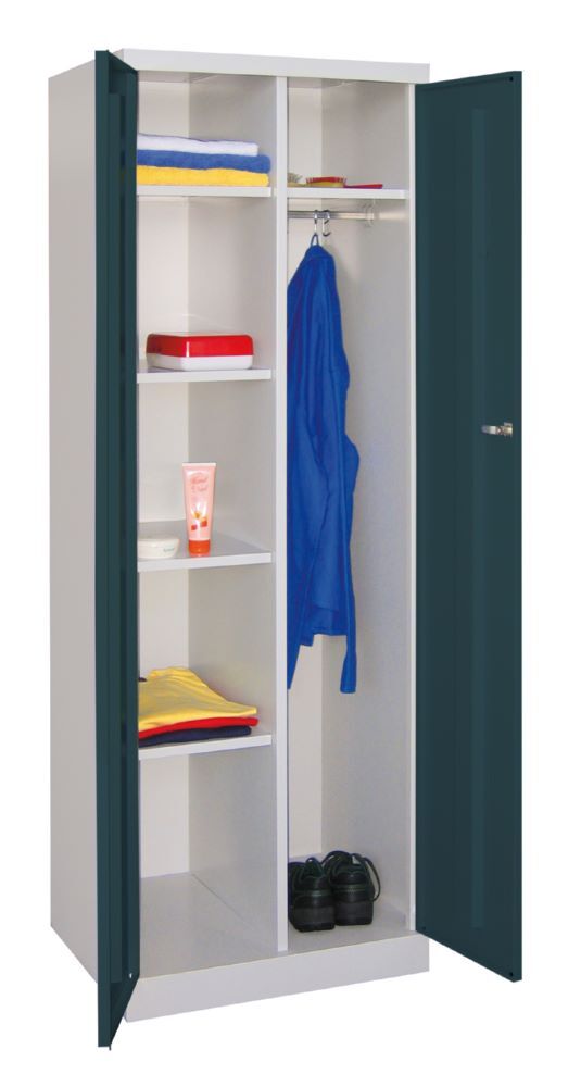 Produktbild PAVOY Kleider Wäscheschrank 1800x600x500 mm 2 Abteile RAL 7035/7016