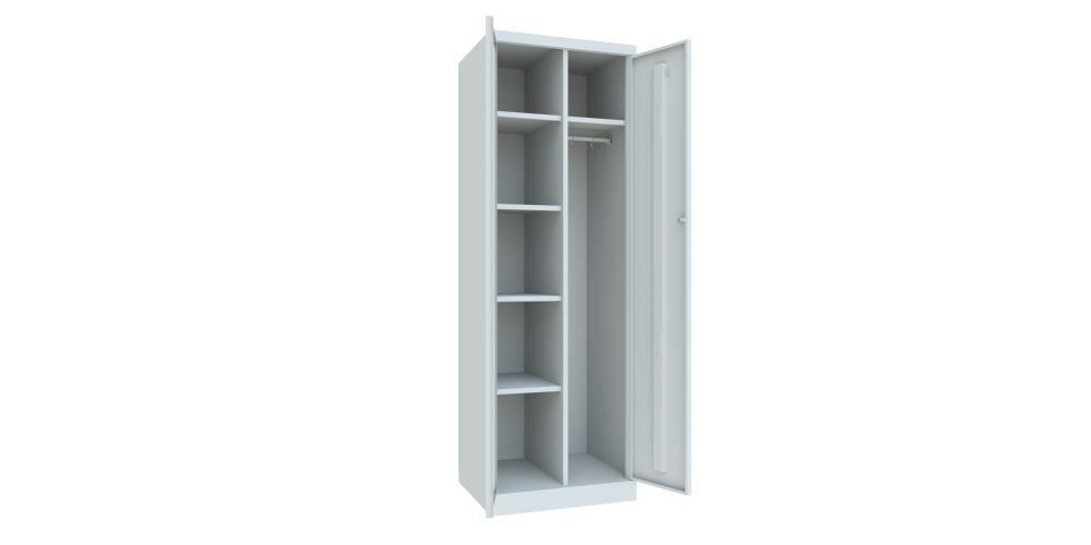 Produktbild Kleider-Wäscheschrank, 1800x600x500 mm, 2 Abteile, RAL 7035 bild 3