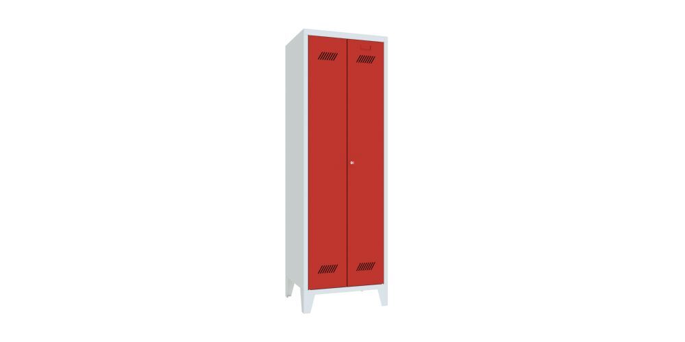Produktbild PAVOY Kleider Wäscheschrank mit Füßen 1850x600x500 mm 2 Abteile RAL 7035/3000
