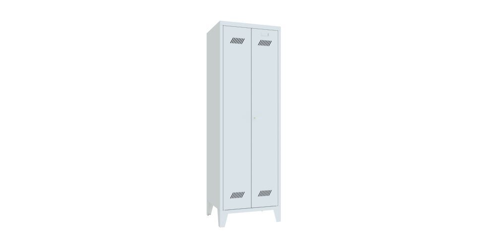 Produktbild Kleider-Wäscheschrank mit Füßen, 1850x600x500 mm, 2 Abteile, RAL 7035 bild 2