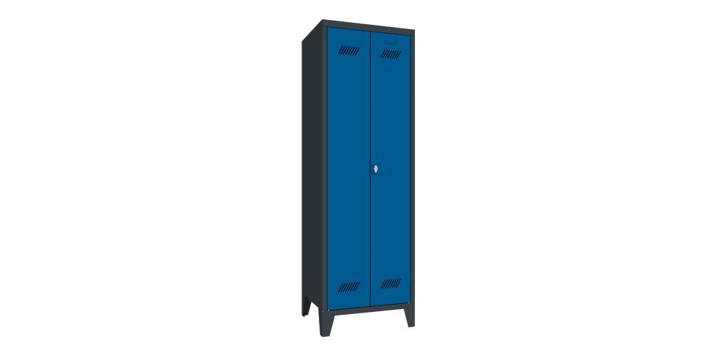 Produktbild PAVOY Kleider Wäscheschrank mit Füßen 1850x600x500 mm 2 Abteile RAL 7016/5010