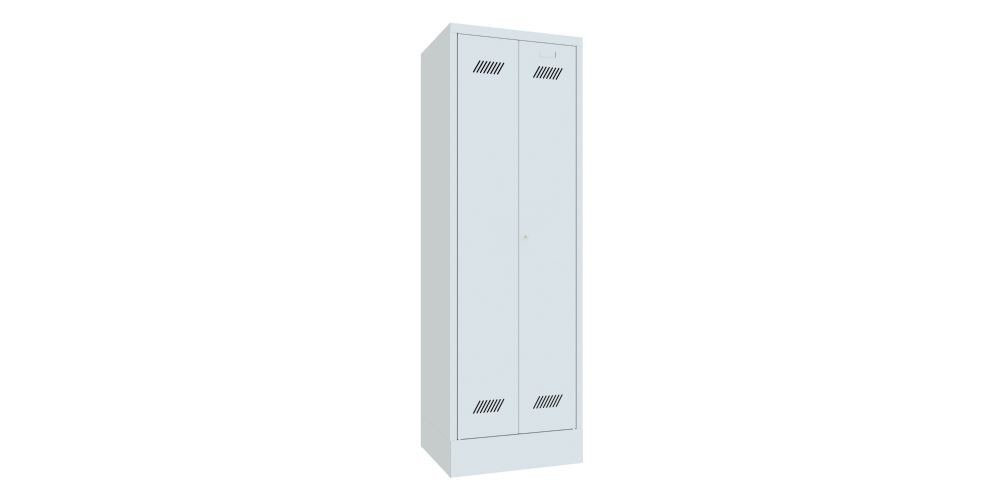 Produktbild PAVOY Kleider Wäscheschrank mit Sockel 1850x600x500 mm 2 Abteile RAL 7035