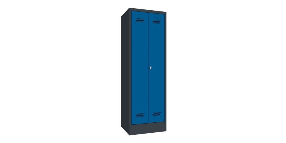 Produktbild PAVOY Kleider Wäscheschrank mit Sockel 1850x600x500 mm 2 Abteile RAL 7016/5010