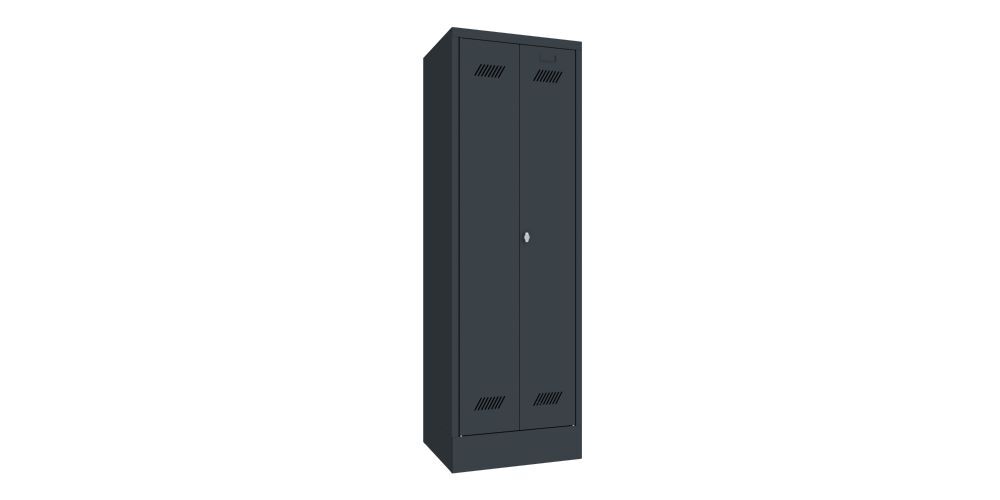 Produktbild PAVOY Kleider Wäscheschrank mit Sockel 1850x600x500 mm 2 Abteile RAL 7016