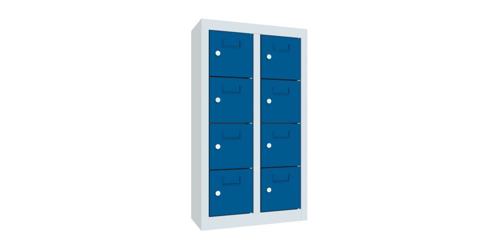 Produktbild Kleinfachschrank, 815x460x200 mm, 8 Fächer, RAL 7035/5010 bild 2