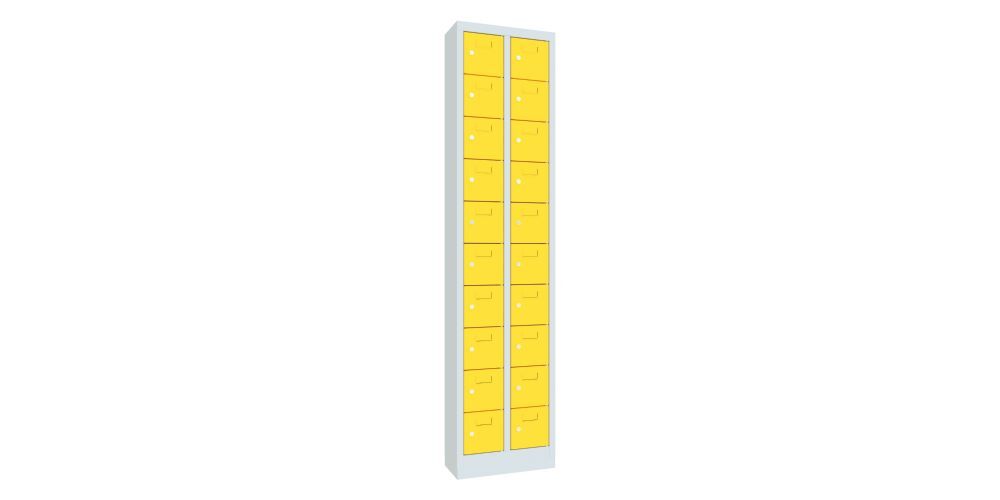 Produktbild Kleinfachschrank, 1950x460x200 mm, 20 Fächer, RAL 7035/1018 bild 2