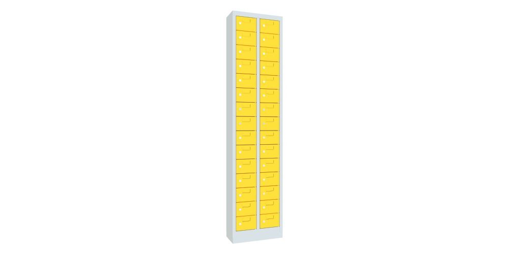 Produktbild Kleinfachschrank, 1950x460x200 mm, RAL 30 Fächer, RAL 7035/1018 bild 2