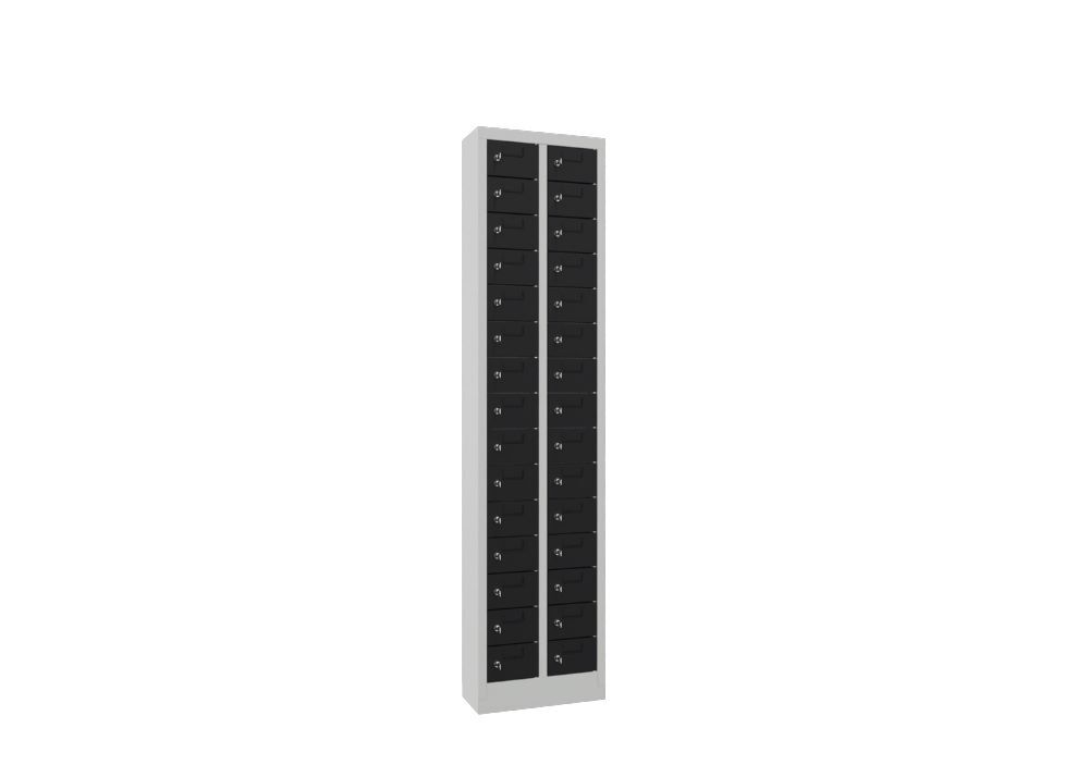 Produktbild Kleinfachschrank, 1950x460x200 mm, RAL 30 Fächer, RAL 7035/7016 bild 2