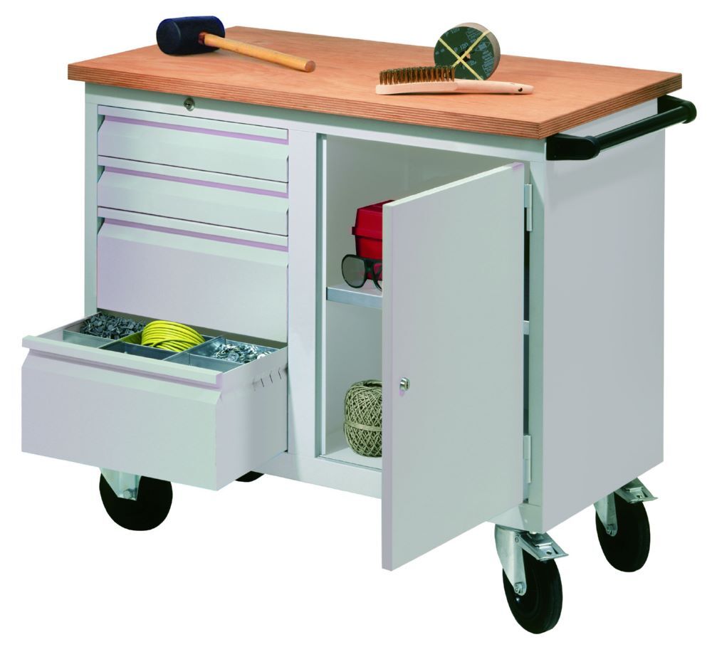 Produktbild PAVOY Montagewagen 1090x915x600 mm 1 Schubladenblock 1 Fach RAL 7035