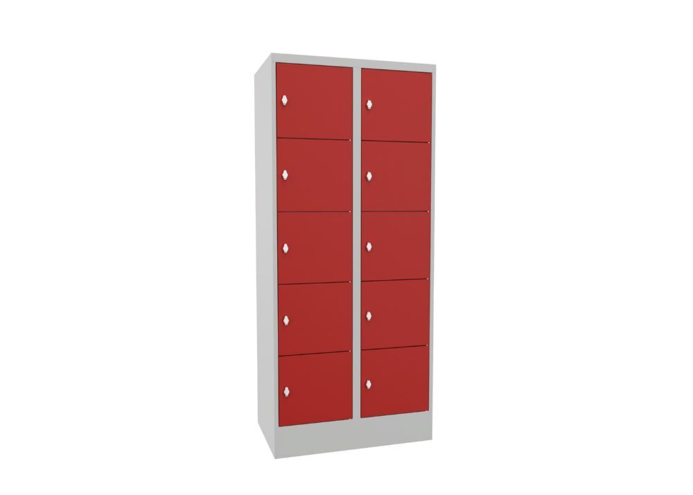 Produktbild PAVOY Schließfachschrank mit Sockel 1850x800x500 glatte Türen RAL 7035/3000
