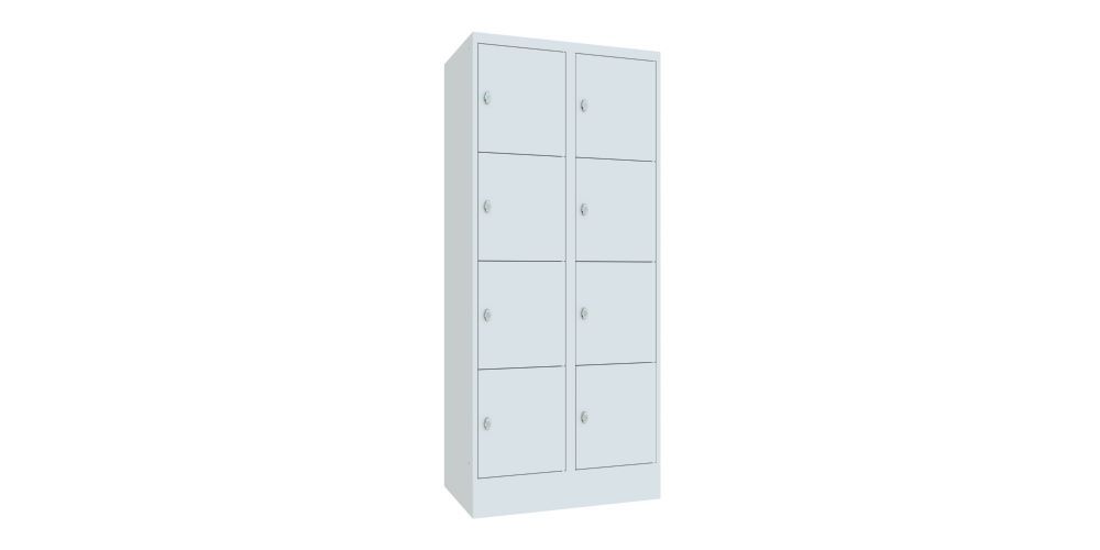 Produktbild PAVOY Schließfachschrank mit Sockel 1850x800x500 glatte Türen RAL 7035
