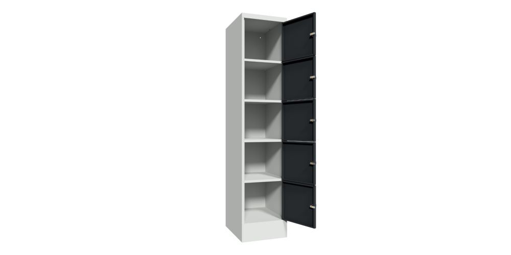 Produktbild Schließfachschrank mit Sockel 1850x400x500, 1b x 5h, Zyl., AB 400, glatte Türen bild 2