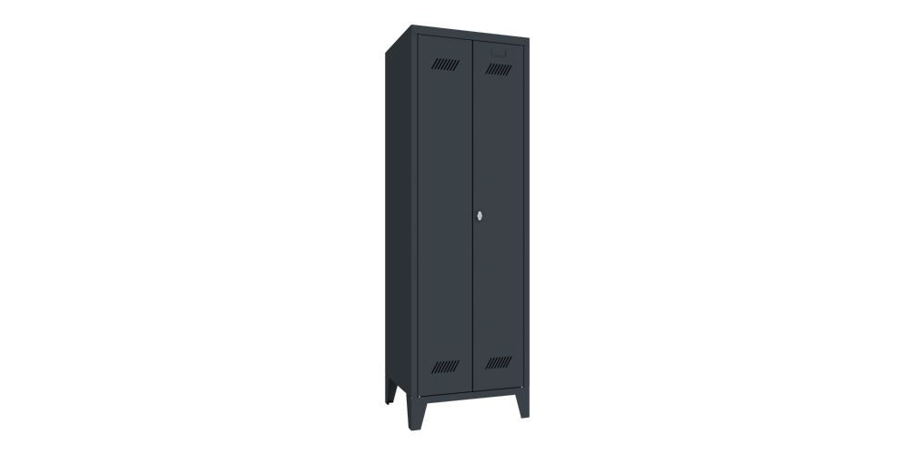Produktbild PAVOY Putzmittelschrank mit Füßen 1850x600x500 mm 2 Abteile RAL 7016