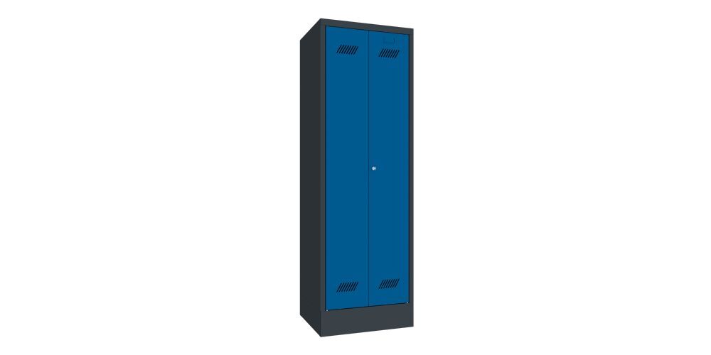 Produktbild PAVOY Putzmittelschrank mit Sockel 1850x600x500 mm 2 Abteile RAL 7016/5010