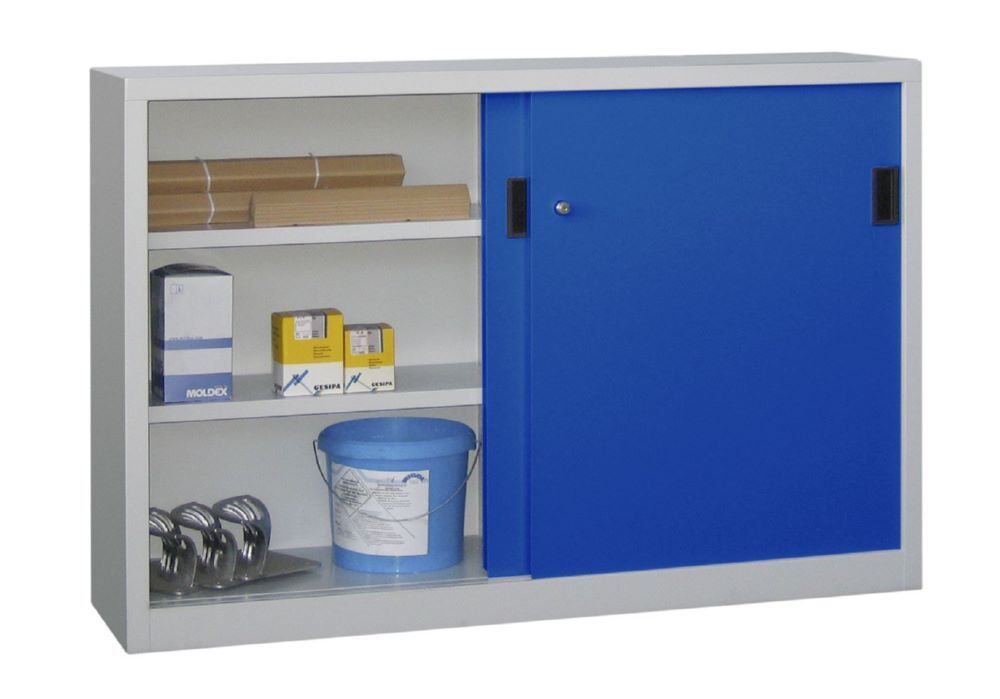 Produktbild PAVOY Schiebetürenschrank 1000x1500x400 mm 4 Böden gepulvert RAL 7035/5010