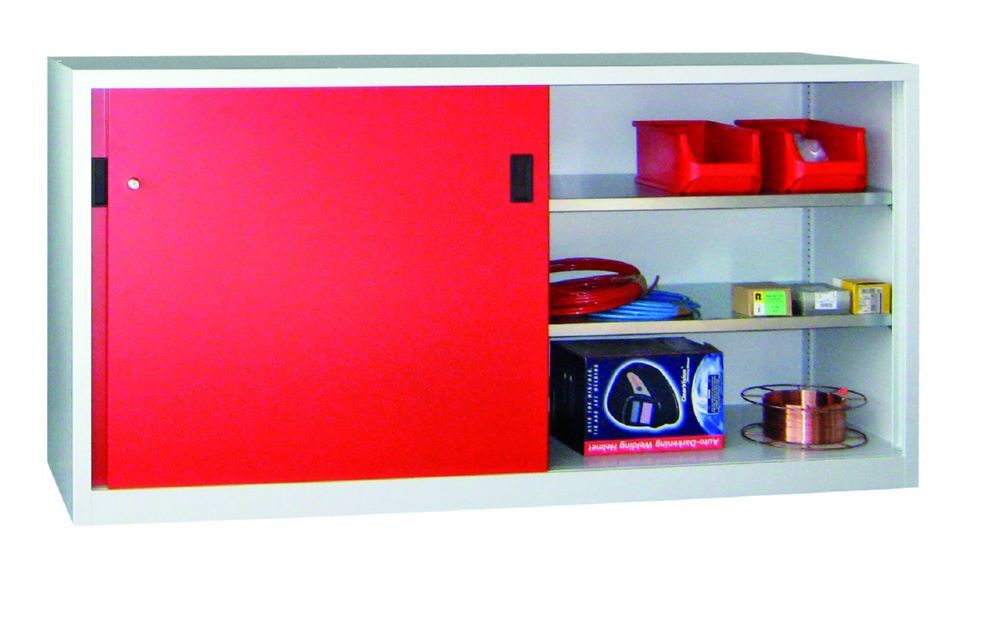 Produktbild PAVOY Schiebetürenschrank 1000x2000x600 mm 4 Böden verzinkt RAL 7035/3000