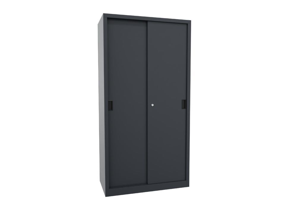 Produktbild PAVOY Schiebetürenschrank 1950x1000x500 mm 4 Böden verzinkt RAL 7016