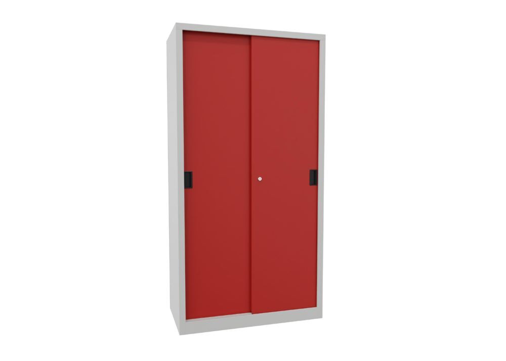 Produktbild PAVOY Schiebetürenschrank 1950x1000x500 mm 4 Böden verzinkt RAL 7035/3000