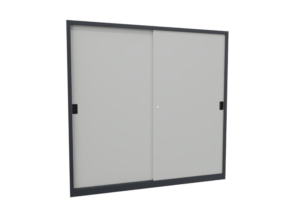 Produktbild PAVOY Schiebetürenschrank 1950x2000x400 mm 8 Böden verzinkt RAL 7016/7035