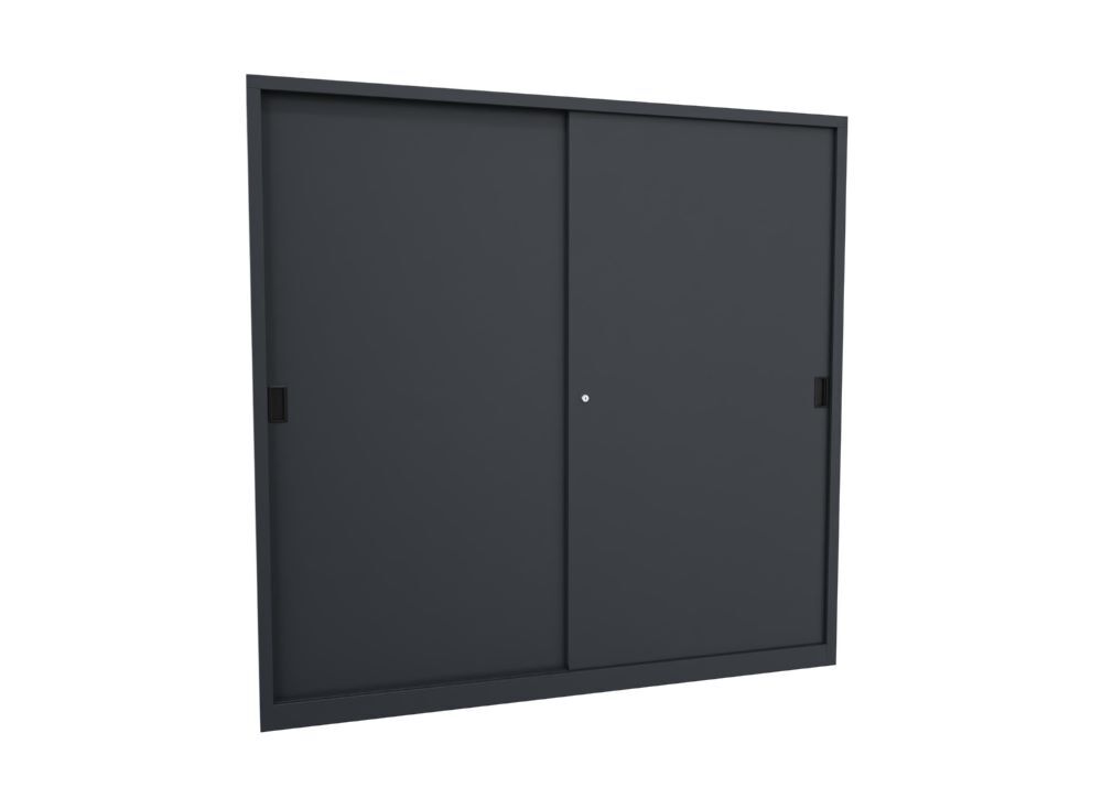 Produktbild PAVOY Schiebetürenschrank 1950x2000x400 mm 8 Böden verzinkt RAL 7016