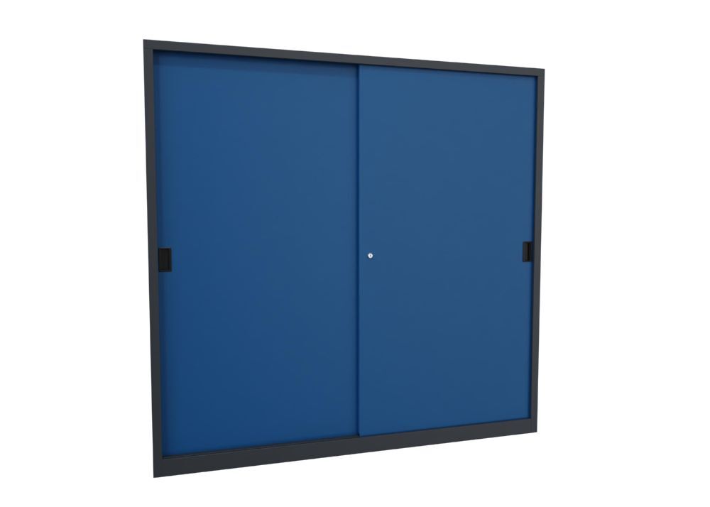 Produktbild PAVOY Schiebetürenschrank 1950x2000x500 mm 8 Böden verzinkt RAL 7016/5010