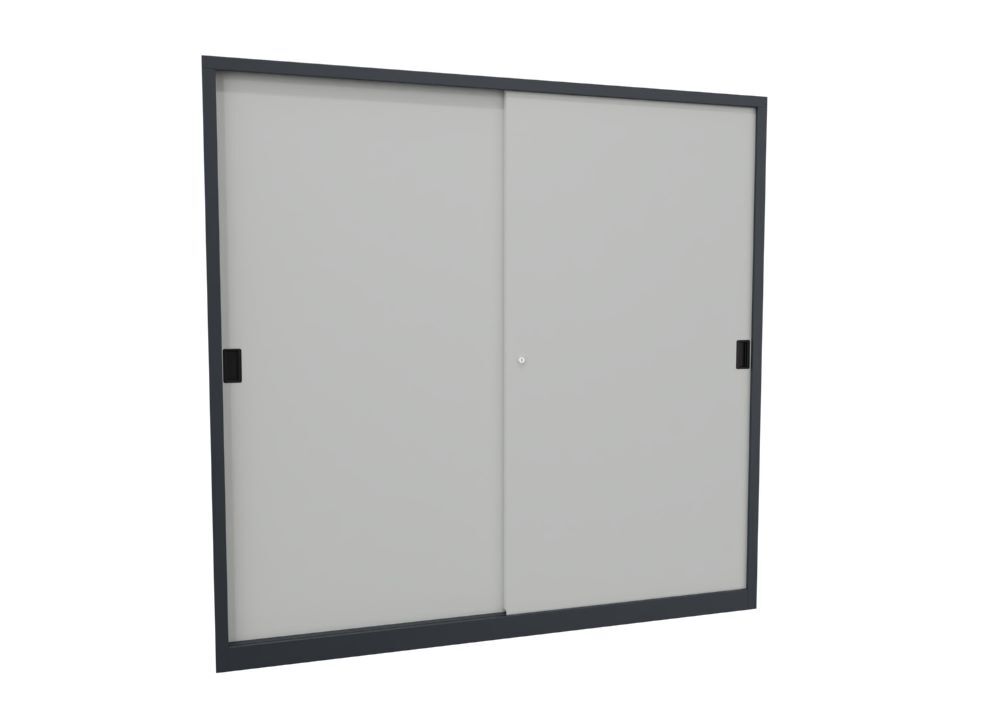 Produktbild PAVOY Schiebetürenschrank 1950x2000x500 mm 8 Böden verzinkt RAL 7016/7035