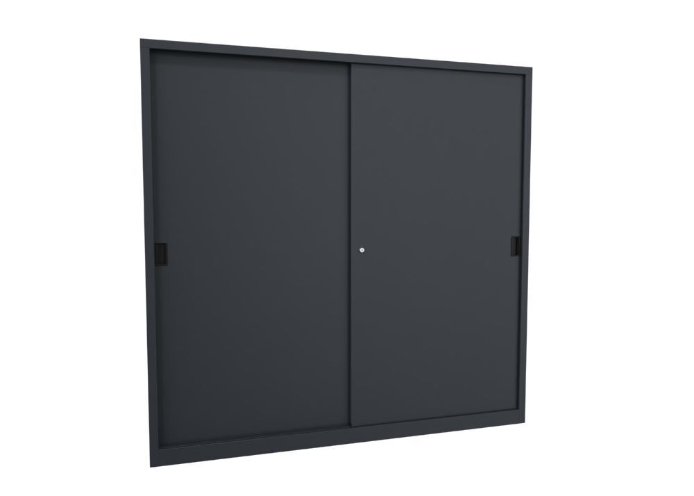 Produktbild PAVOY Schiebetürenschrank, 1950x2000x500 mm 8 Böden verzinkt RAL 7016