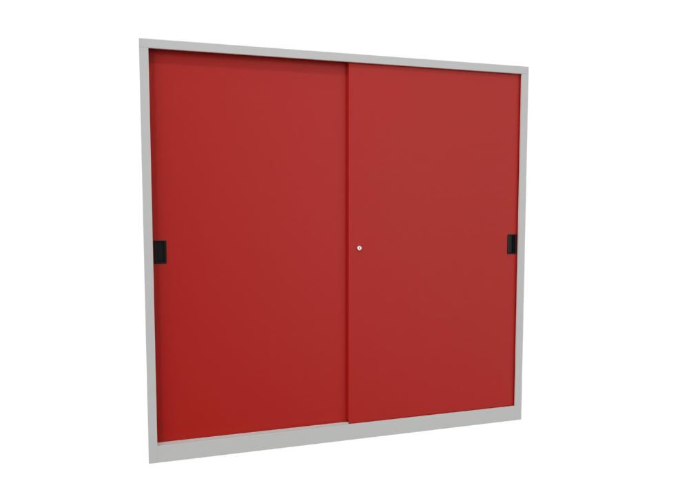 Produktbild PAVOY Schiebetürenschrank 1950x2000x500 mm 8 Böden verzinkt RAL 7035/3000
