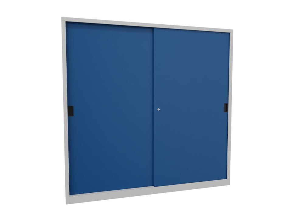 Produktbild PAVOY Schiebetürenschrank 1950x2000x500 mm 8 Böden verzinkt RAL 7035/5010