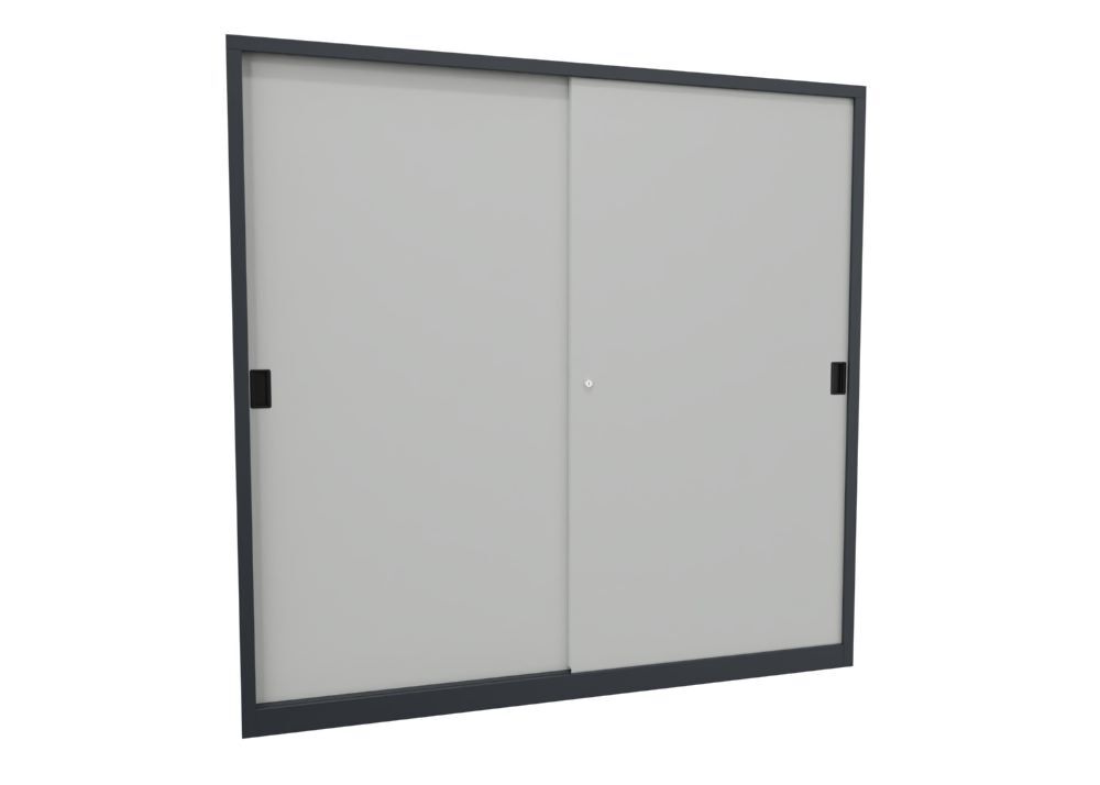 Produktbild PAVOY Schiebetürenschrank 1950x2000x600 mm 8 Böden verzinkt RAL 7016/7035