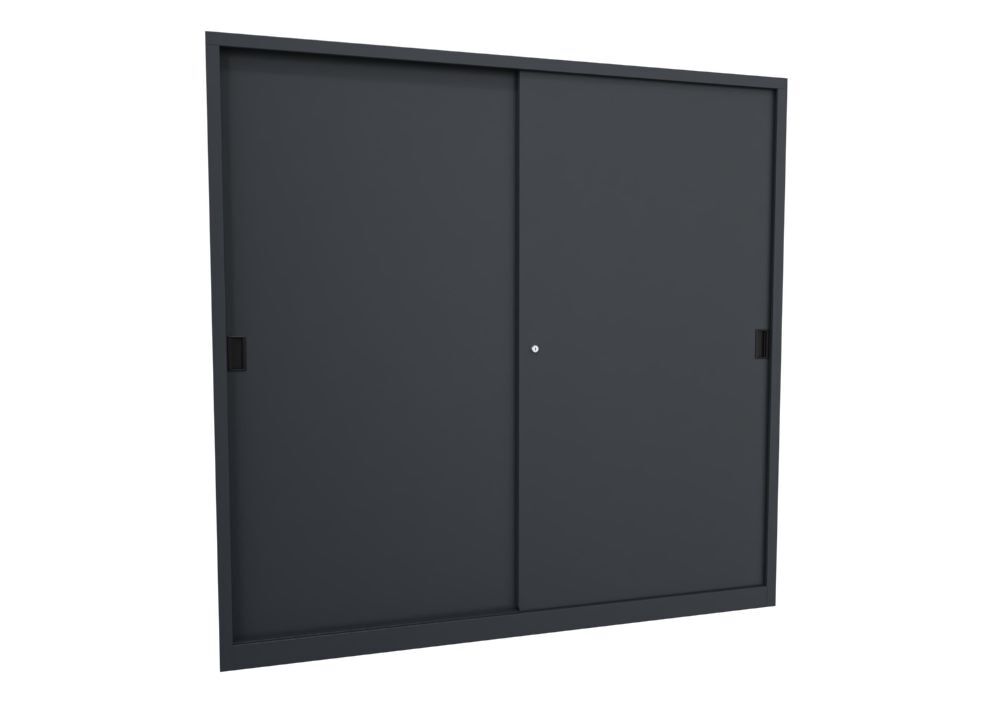 Produktbild PAVOY Schiebetürenschrank 1950x2000x600 mm 8 Böden verzinkt RAL 7016