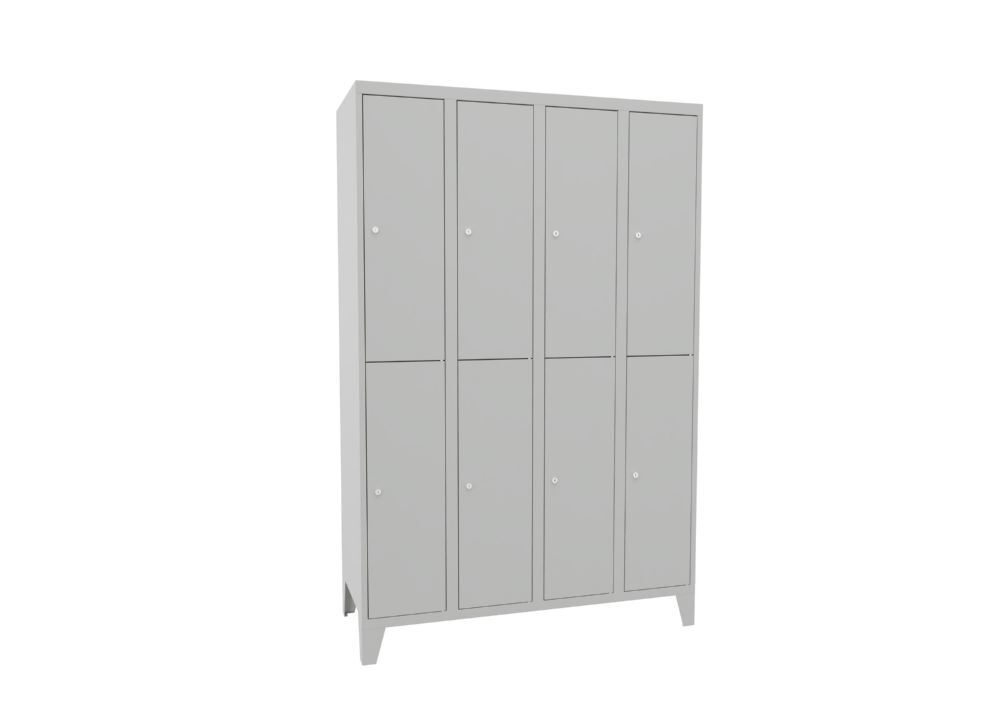 Produktbild PAVOY Schließfachschrank mit Füßen 1850x1200x500 mm 8 Fächer RAL 7035