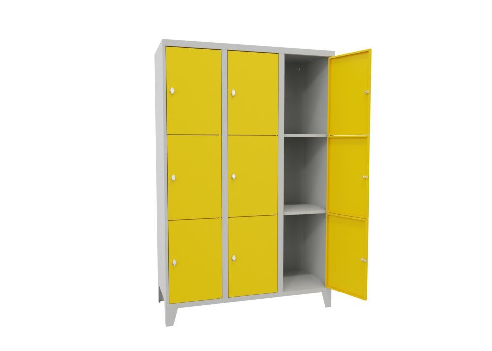 Produktbild Schließfachschrank mit Füßen 1850x1200x500, 3b x 3h, Drehr., AB 400, glatte Türe bild 2
