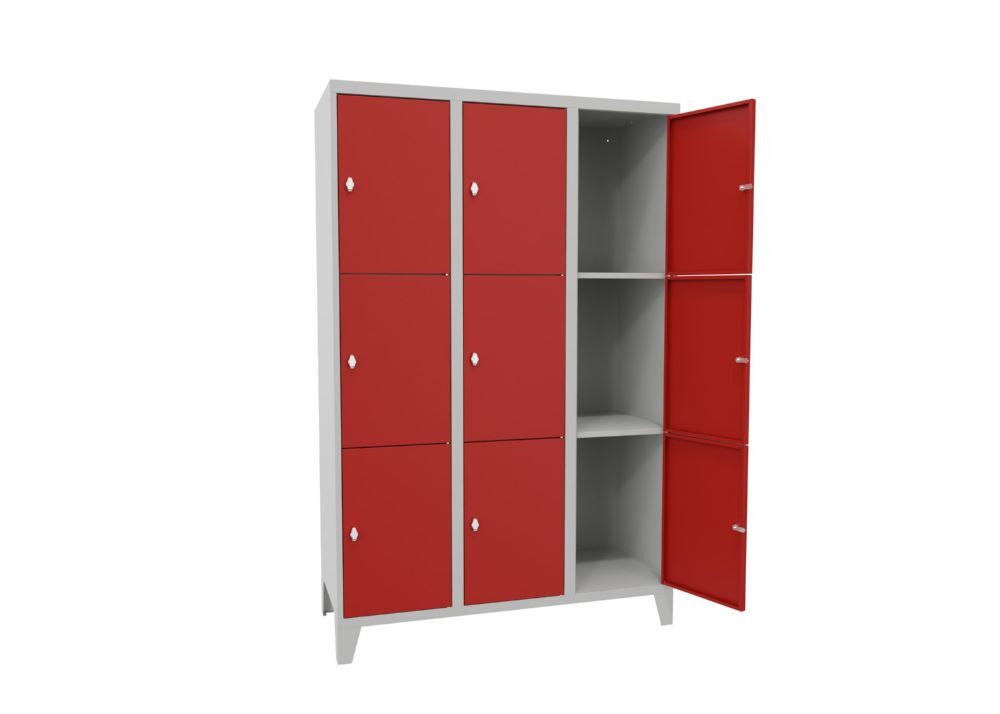 Produktbild Schließfachschrank mit Füßen 1850x1200x500, 3b x 3h, Drehr., AB 400, glatte Türe bild 2