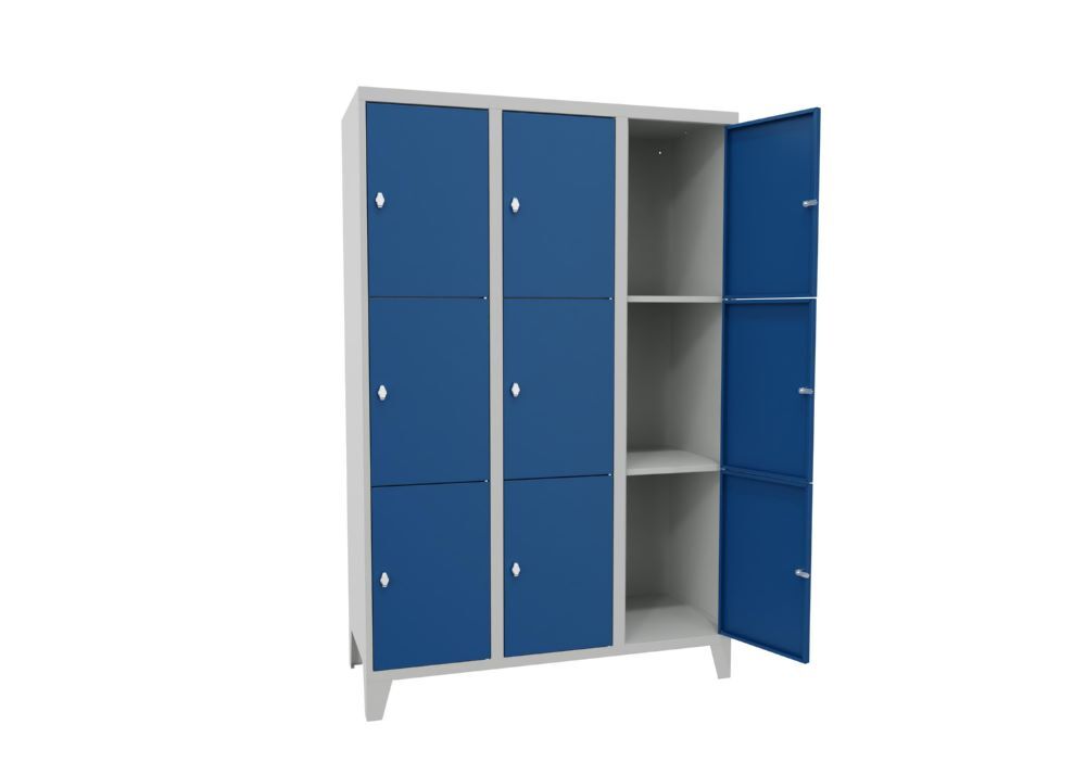 Produktbild Schließfachschrank mit Füßen 1850x1200x500, 3b x 3h, Drehr., AB 400, glatte Türe bild 2