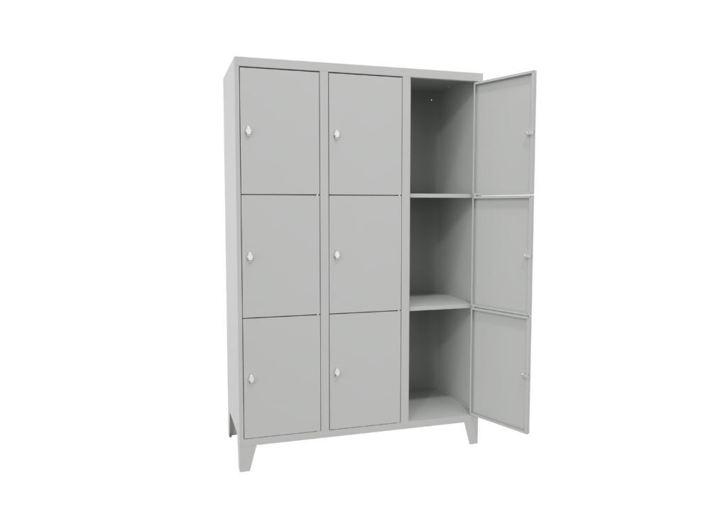 Produktbild Schließfachschrank mit Füßen 1850x1200x500, 3b x 3h, Drehr., AB 400, glatte Türe bild 2