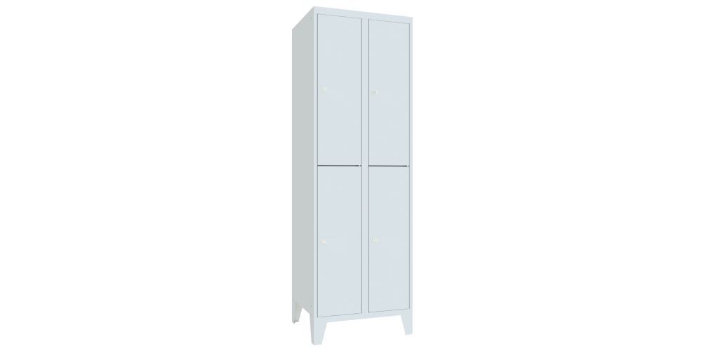 Produktbild PAVOY Schließfachschrank mit Füßen 1850x600x500 mm, 4 Fächer RAL 7035