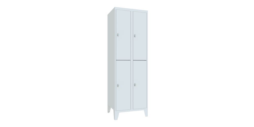 Produktbild PAVOY Schließfachschrank mit Füßen 1850x600x500 mm 4 Fächer RAL 7035