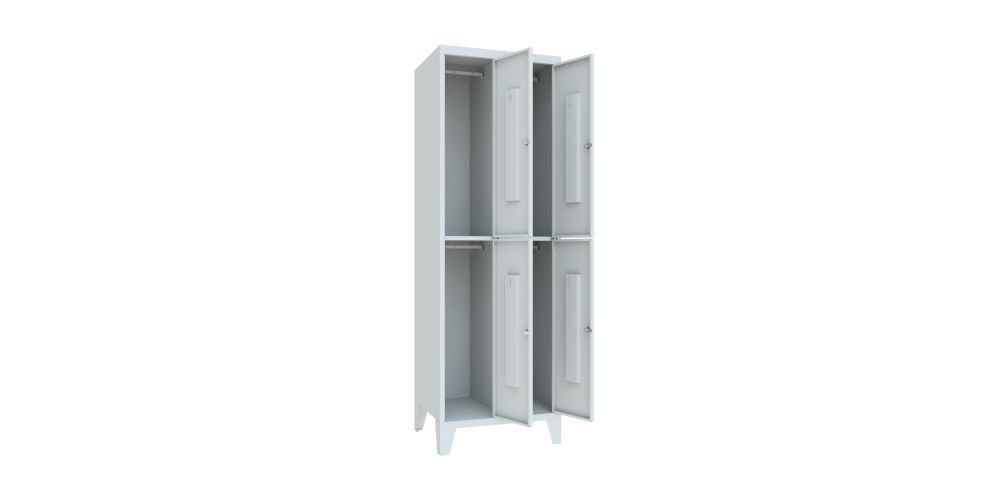 Produktbild Schließfachschrank mit Füßen, 1850x600x500 mm, 4 Fächer, RAL 7035 bild 2