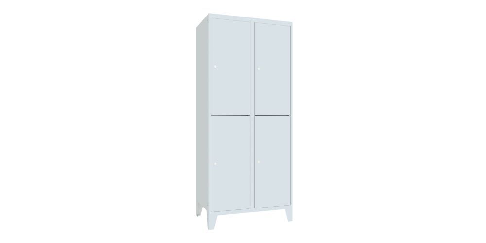 Produktbild PAVOY Schließfachschrank mit Füßen 1850x800x500 mm 4 Fächer RAL 7035